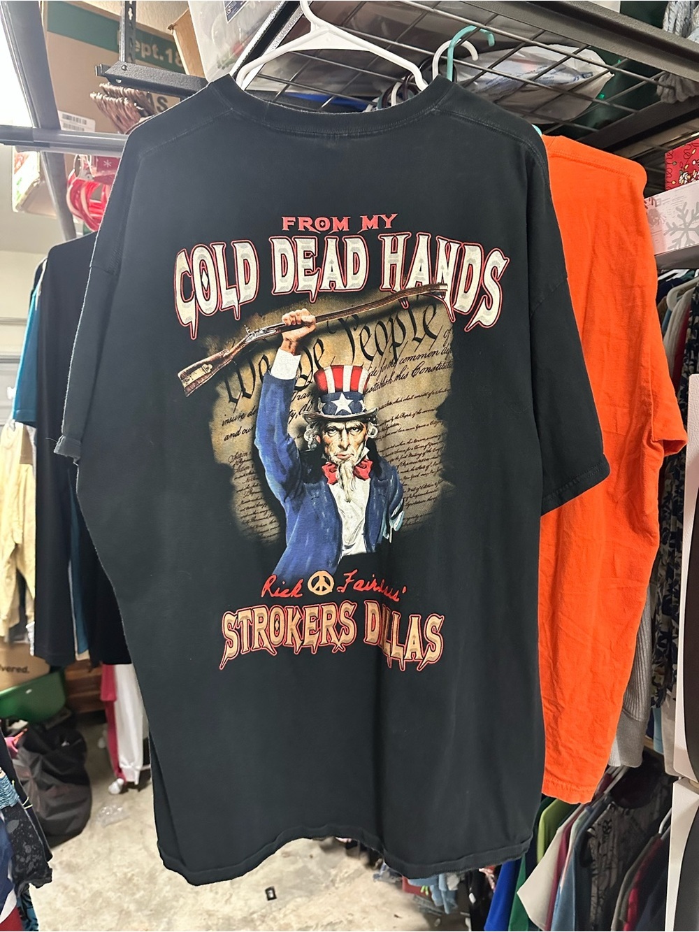 Port and Company Black 'Cold Dead Hands' Uncle Sam Graphic Tee